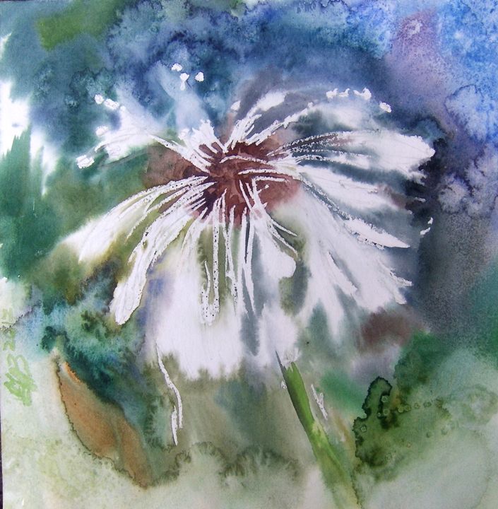 Dandelion in the rain. 23.5X23.5cm - Alla Cherniavska