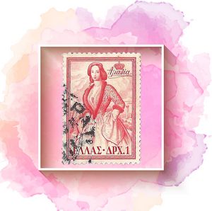 Queen Amalia postage stamp