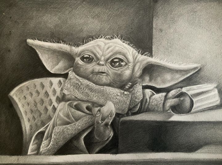 Baby Yoda drawing - Art Therapy - Drawings & Illustration, Fantasy &  Mythology, Space Fiction, Aliens - ArtPal