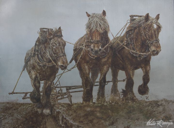 Zeeland plow horses - Wim Romijn Art