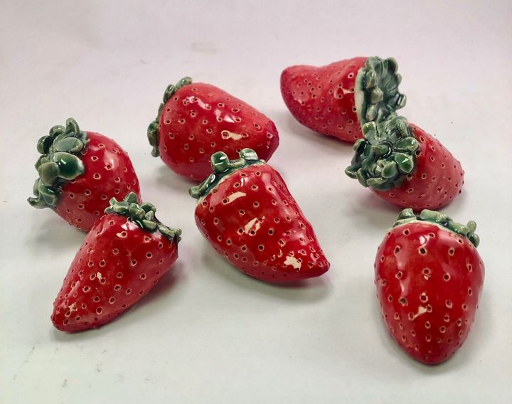 ceramic strawberries