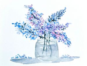 Lilacs in a Jam Jar.