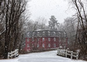 Kingston Mill in Snowstorm