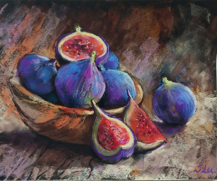 Juicy summer figs - Julia Lu Gallery - Drawings & Illustration, Food ...