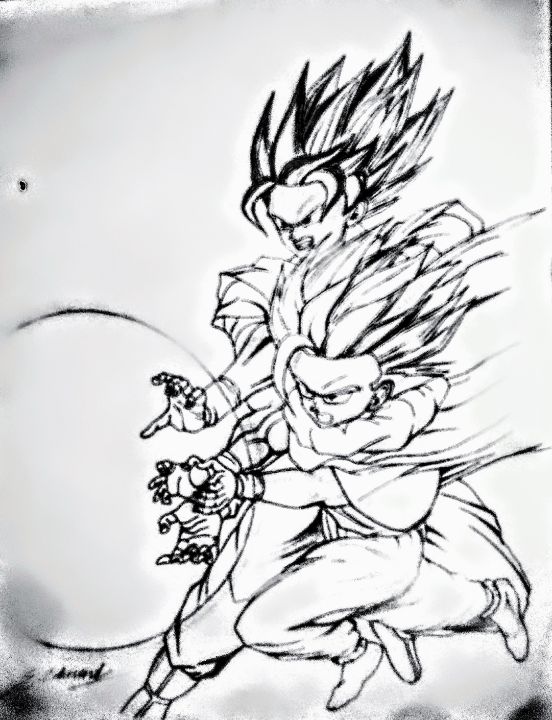 goku vs cell drawing