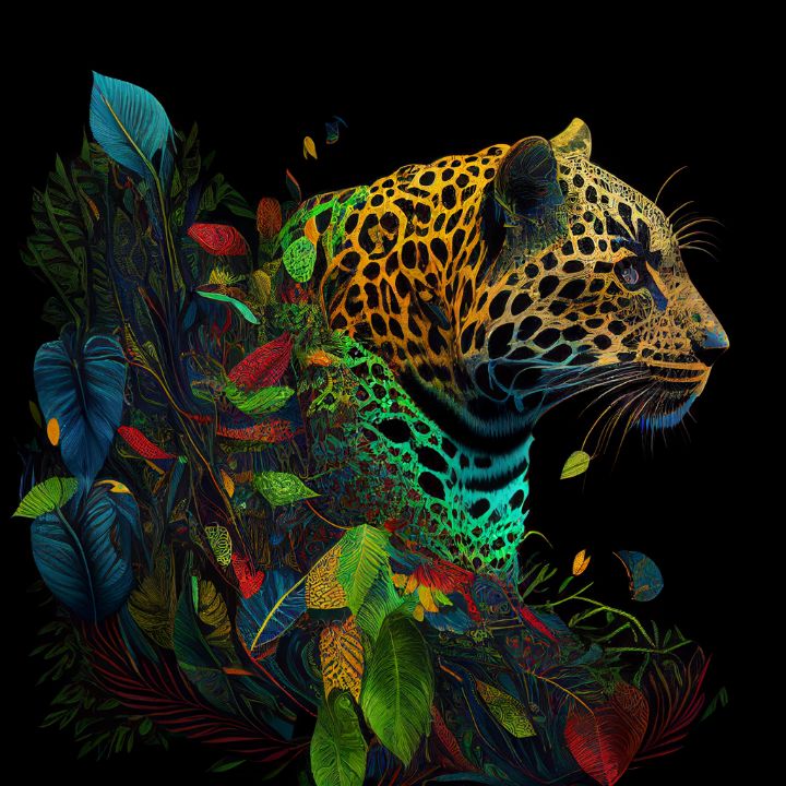 Jungle dot art - LAS - Digital Art & AI, Animals, Birds, & Fish, Wild ...