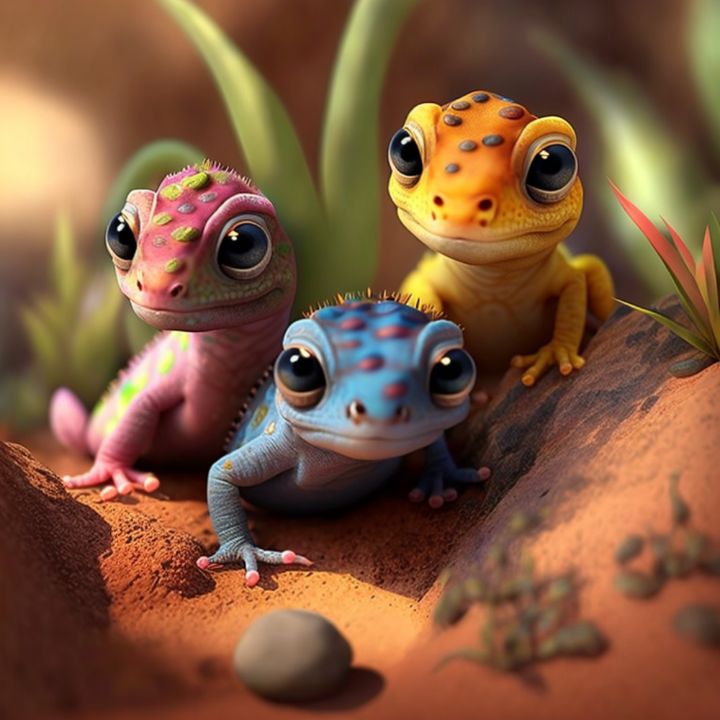 Cute colorful baby frogs - LAS - Digital Art, Animals, Birds, & Fish,  Reptiles & Amphibians, Frogs & Toads - ArtPal