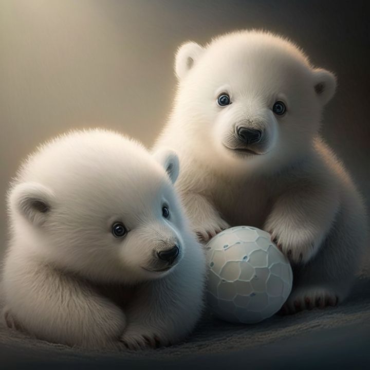 Cute baby polar bears playing - LAS