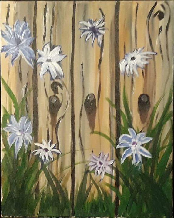 Wildflowers and the Wooden Fence - Sexy U Art Gallery - Paintings ...