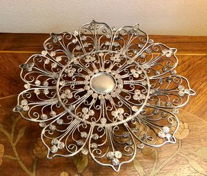 Filigree, a silver candy dish.