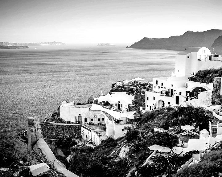 View on the cliffs and the Mediterranean Sea from the Acropolis of