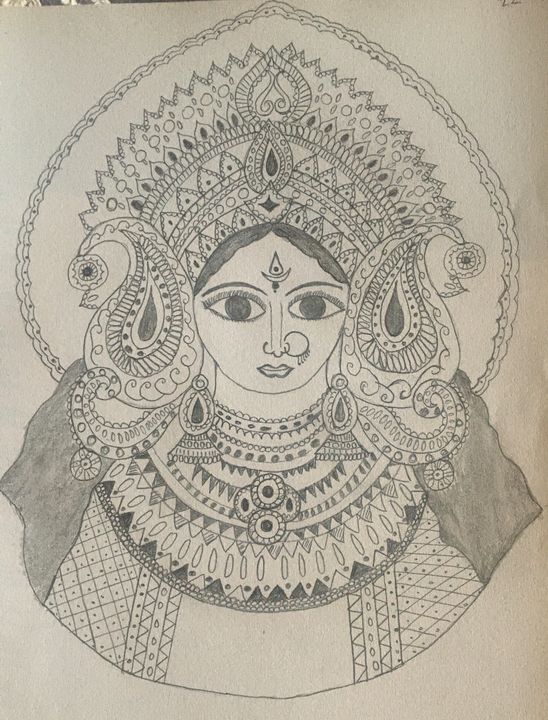 Durga - Roopa's Pencil Sketches