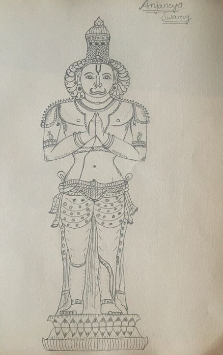 Anjaneya Swamy - Roopa's Pencil Sketches