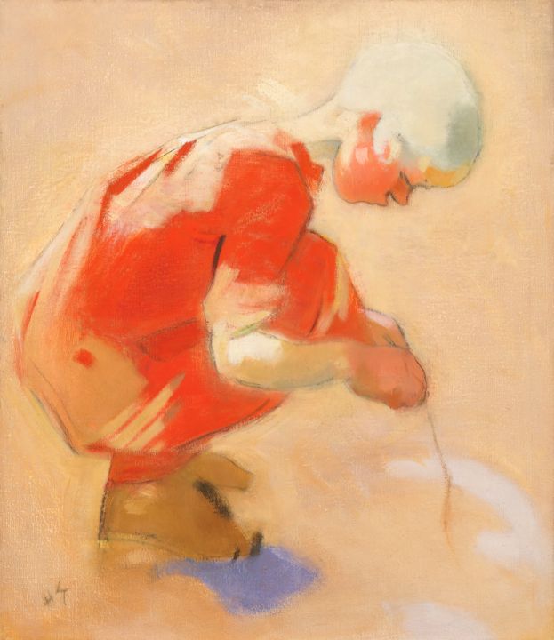 Girl on the Sand, Helene Schjerfbeck - Art_Collection_LP - Paintings & Prints, Abstract, Figurative - ArtPal