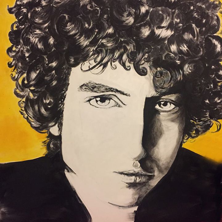 Bob Dylan painting - Valentine Bow art