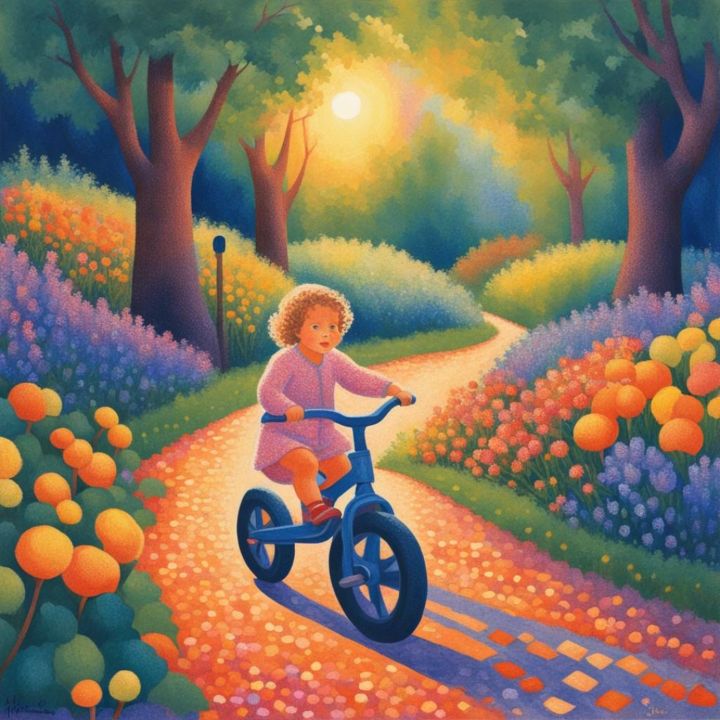 Little Girl on Bike - Gail Marie’s art - Digital Art, Childrens Art ...