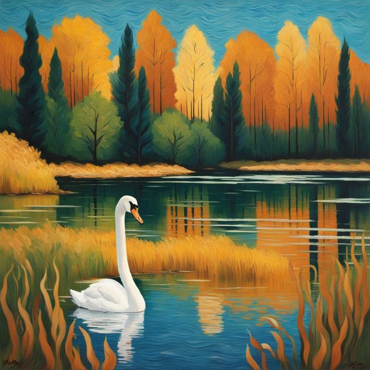 Swan - Gail Marie’s art - Digital Art, Landscapes & Nature, Lakes ...