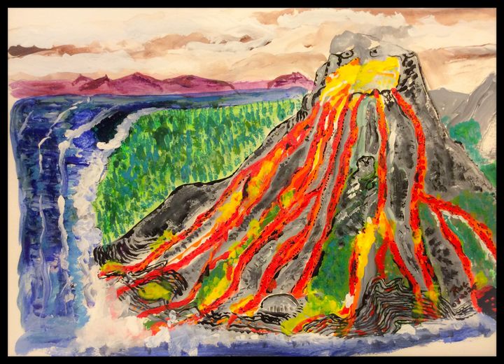 Mr Volcano Man - Roberts Art - Paintings & Prints, Abstract, Landscape -  ArtPal