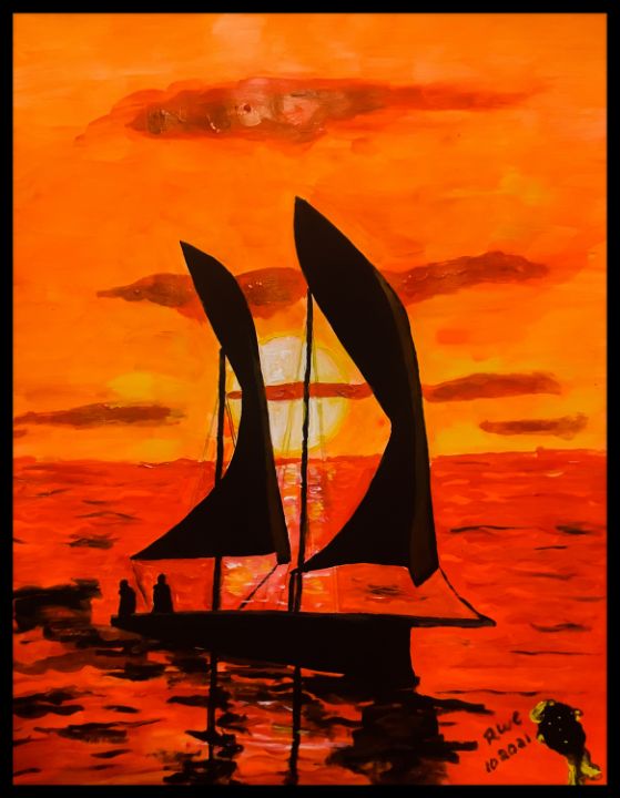 Sail Ship in Orange - Roberts Art