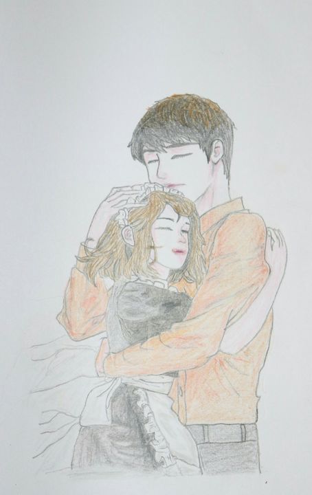 Dream Flight - Couple sketch##tight hug##pencil sketch##🖤 | Facebook