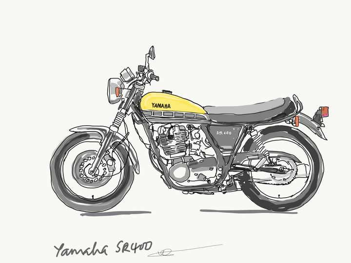 Yamaha sr400 - Markartistic - Digital Art & AI, Vehicles & Transportation,  Motorcycles & Scooters, Yamaha - ArtPal