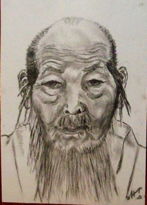 OLD CHINESE MAN - SUSANNA HUGO - Drawings & Illustration, People ...