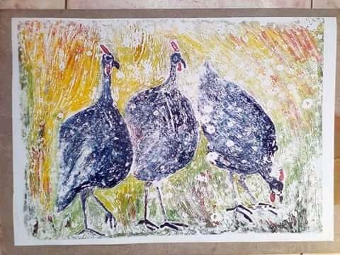 Guinea fowls - Evergreen arts