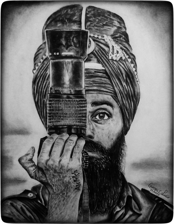 Guru Nanak Dev G drawing with charcoal | Jaspreet Singh Kaler | Flickr