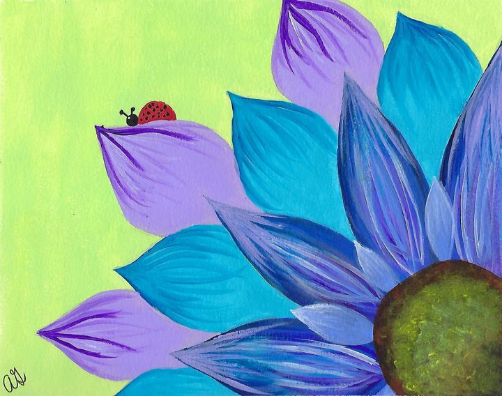 Blue Hue Sunflower - Adrika's Gallery
