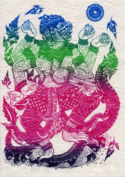 Hanuman and Naga - Artonpic