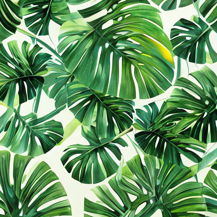 Monstera Pattern Synthetic Paintings Prints Flowers Plants Trees Plants Leaves Artpal