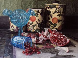 Pomegranate with Glass and Canisters
