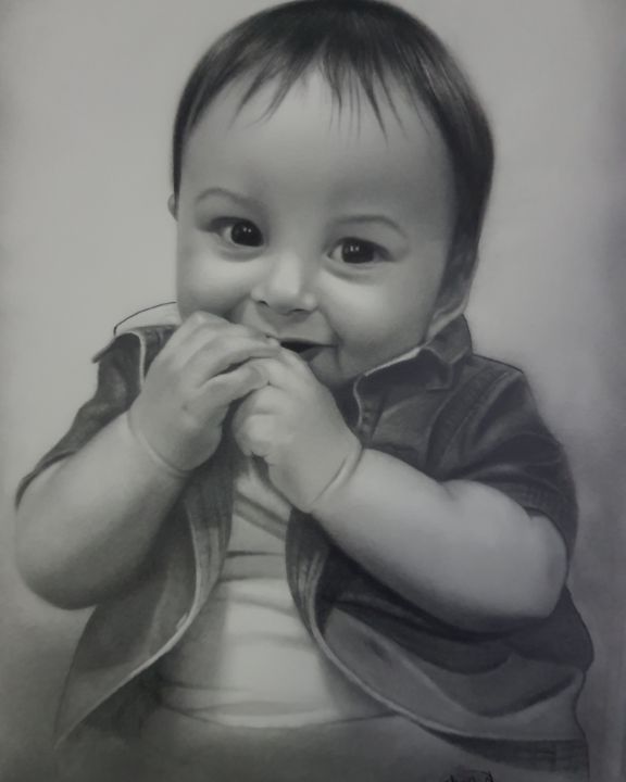 Cute baby Drawing by Cheena Kaushal | Saatchi Art