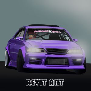 Drift Toyota JZX100 - Revit art - Digital Art & AI, Vehicles