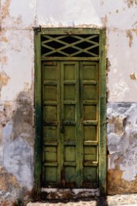 Green weathered vintage door