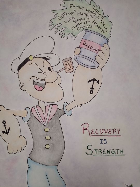 Original Recovery Popeye - Let's Get It Recovery Drawings & Prints -  Drawings & Illustration, People & Figures, Animation, Anime, & Comics,  Animation - ArtPal