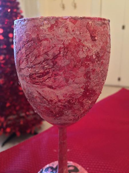 hand painted wine glass - TGI Wine