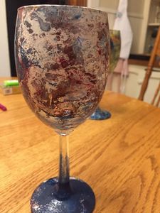 hand painted wine glass - TGI Wine