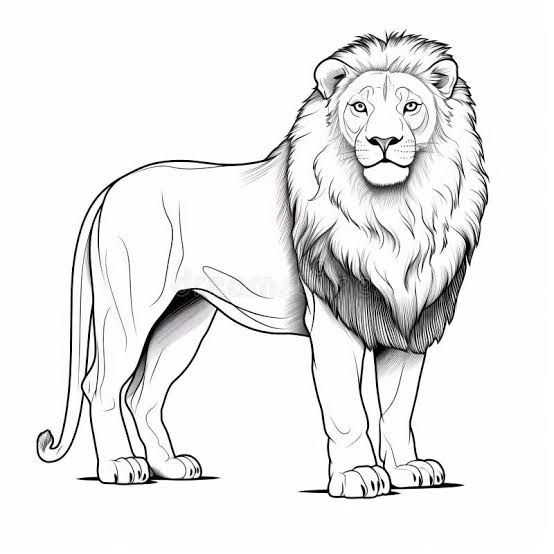simple lion drawings in pencil