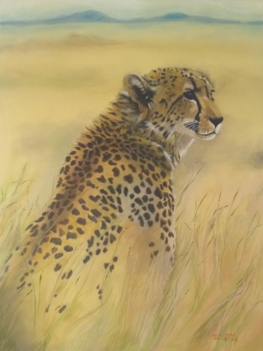 Spotting (Cheetah) - Carlos Cabral Art - Paintings & Prints, Animals