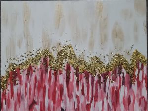 Awesome red white & gold abstract