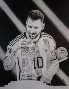 Lionel Messi Drawing by Akash Bhisikar | Saatchi Art