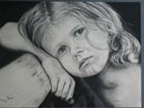 Charcoal of a village girl