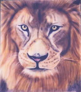 Lion airbrushed art