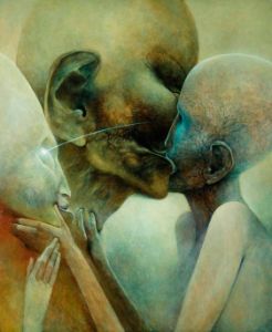 The Kiss by Zdzisław Beksiński