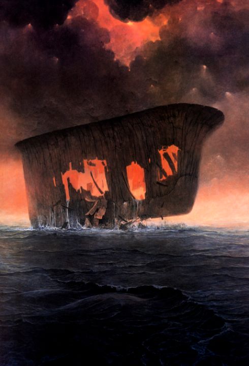 鉄器 竜頭 寿星 筆立て 書道具 文房具 工芸品 美術品 置物 Rising Ship by Zdzisław Beksiński - Beksinski Store