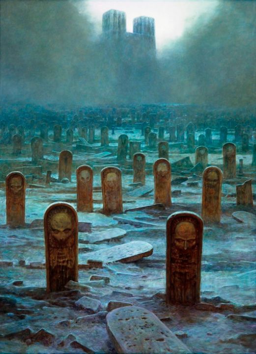The Graves by Zdzisław Beksiński - Beksinski Store - Paintings & Prints ...
