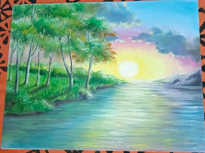 Beautiful Sunset - Mubeen Ansari - Drawings & Illustration, Landscapes &  Nature, Skyscapes, Sunrise & Sunset - ArtPal