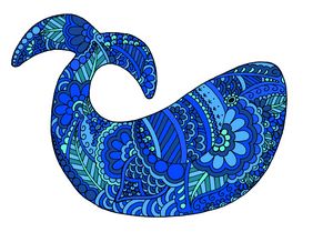 Blue Henna Whale