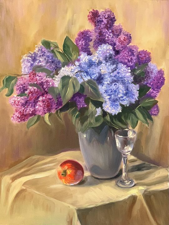 Lilacs Still Life Painting - ReStyleGraphic